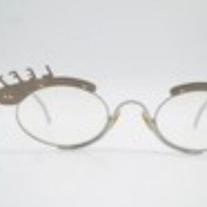 Vintage Glasses Theo Belgium Silver Oval Frame Eyeglasses